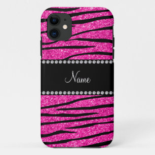 Capa Para iPhone Da Case-Mate Nome personalizado: neon hot pink glitter strips