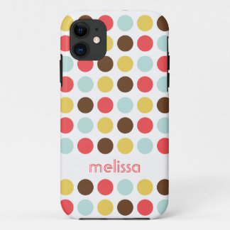 Capa Para iPhone Da Case-Mate Nome personalizado padrão colorido bolinhas modern