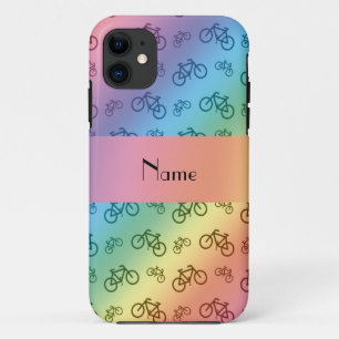 Capa Para iPhone Da Case-Mate Nome personalizado padrão da bicicleta arco-íris