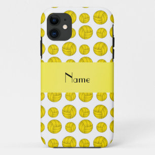 Capa Para iPhone Da Case-Mate Nome personalizado padrão de voleibol amarelo