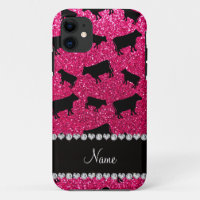 Nome personalizado rosa cor-de-rosa vacas brilhant