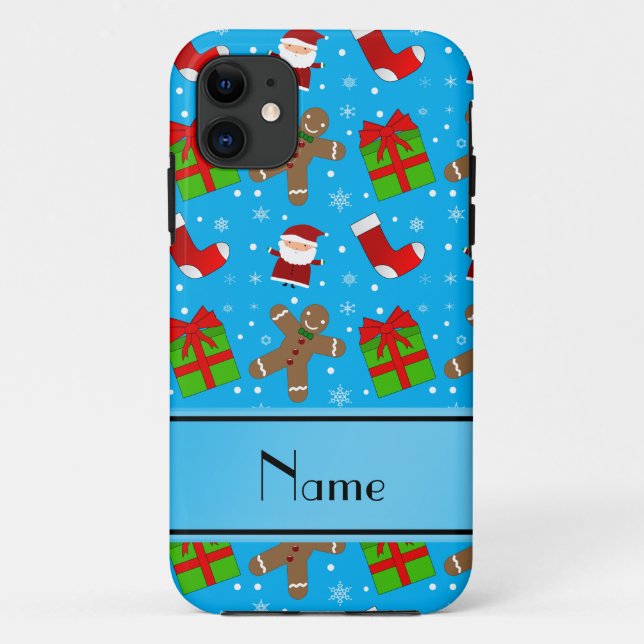 Capa Para iPhone Da Case-Mate Nome personalizado sky blue santas gingerpão (Verso)