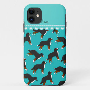 Capa Para iPhone Da Case-Mate Nome personalizado turquoise Bernese Mountain dog