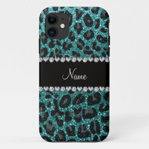 Capa Para iPhone Da Case-Mate Nome personalizado turquoise gliter leopardo