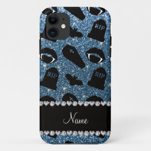 Capa Para iPhone Da Case-Mate Nome personalizado vampiro brilhante azul-neblina