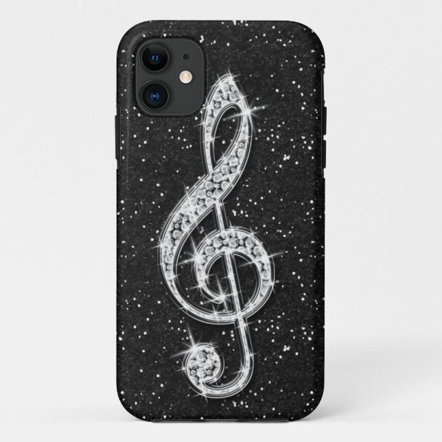 Capa Para iPhone Da Case-Mate Nota Musical Diamante Espelhado Glitzy Impresso (Verso)