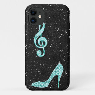 Capa Para iPhone Da Case-Mate Nota Musical e Salto Alto Brilhantes em Azul Turqu