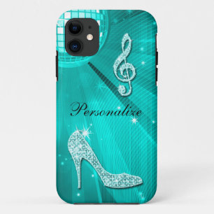 Capa Para iPhone Da Case-Mate Nota Musical e Salto Alto Brilhantes em Azul Turqu