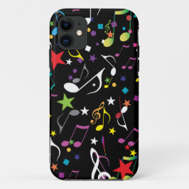 Capa Para iPhone Da Case-Mate Notas de música coloridas em preto