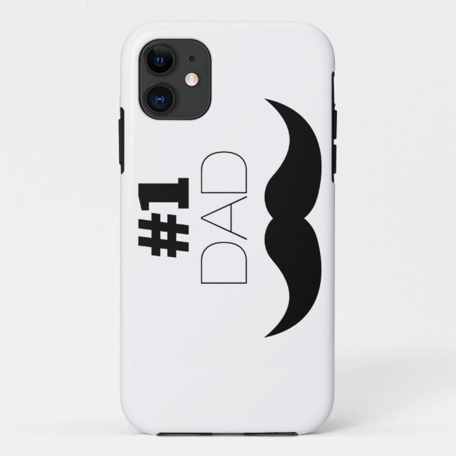 Capa Para iPhone Da Case-Mate Número 1 - bigode preto Pai - Número um (Verso)