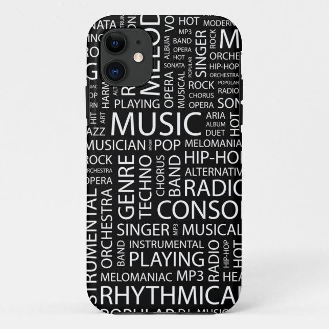 Capa Para iPhone Da Case-Mate Nuvem da palavra do teste padrão da MÚSICA (Verso)