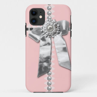 Capa Para iPhone Da Case-Mate O arco de prata cor-de-rosa feminino imprimiu a