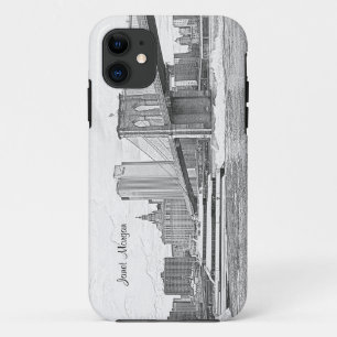 Capa Para iPhone Da Case-Mate O barco da ponte de Brooklyn da skyline de NYC