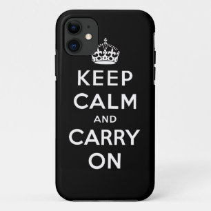 Capa Para iPhone Da Case-Mate O branco preto mantem a calma e continua o caso do