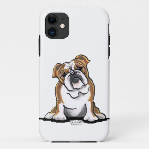 Capa Para iPhone Da Case-Mate O buldogue inglês branco de Brown n senta bonito