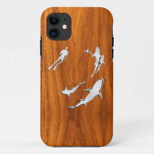 Capa Para iPhone Da Case-Mate O cromo gosta do mergulhador com silhuetas dos