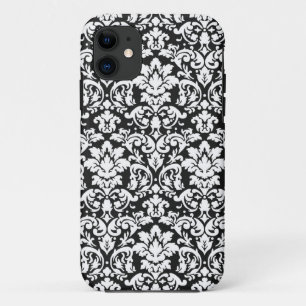 Capa Para iPhone Da Case-Mate o damasco preto e branco floresce