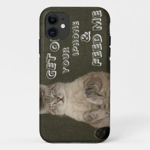 Capa Para iPhone Da Case-Mate O gato "SAI SEU IPHONE & ALIMENTA-ME" o caso do