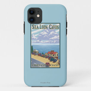 Capa Para iPhone Da Case-Mate O leão de OregonSea cava o poster das viagens