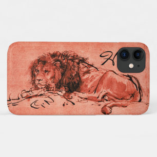 Capa Para iPhone Da Case-Mate O LÍON DA CAPA ESTÁ DEITADO, Rosa, Monograma Preto