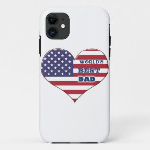 Capa Para iPhone Da Case-Mate O melhor Pai da América Flag Heart
