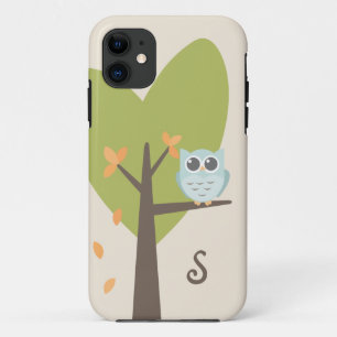Capa Para iPhone Da Case-Mate O ramo de árvore bonito do monograma da coruja sa