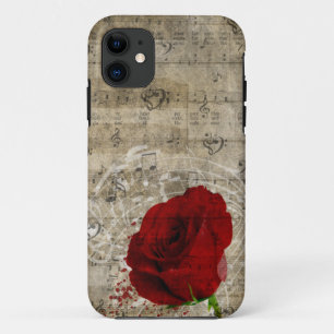 Capa Para iPhone Da Case-Mate O redemoinho bonito das notas da música da rosa