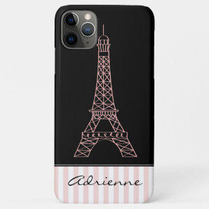 Capa Para iPhone Da Case-Mate O rosa listra a torre Eiffel