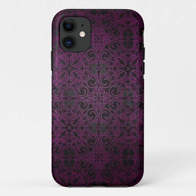 Capa Para iPhone Da Case-Mate O roxo elegante do damasco desvanece-se para (Verso)