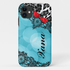 Capa Para iPhone Da Case-Mate O sonho vermelho do leopardo do Aqua 311 no falso