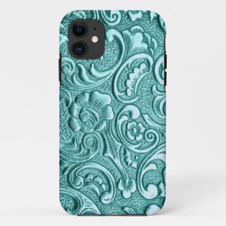 Capa Para iPhone Da Case-Mate O Teal floral gravou o impressão I Phone.