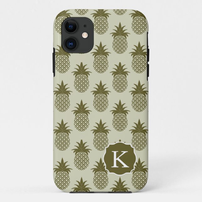 Capa Para iPhone Da Case-Mate O teste padrão Khaki | do abacaxi adiciona sua (Verso)