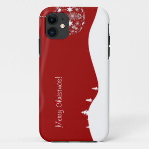 Capa Para iPhone Da Case-Mate O vermelho e o White Christmas abstraem a silhueta