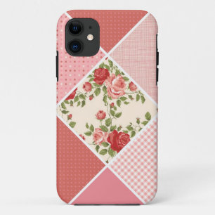 Capa Para iPhone Da Case-Mate O vintage, edredão do Victorian, rosa, aumentou,