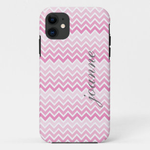 Capa Para iPhone Da Case-Mate Ombre cor-de-rosa Chevron personalizou a caixa do