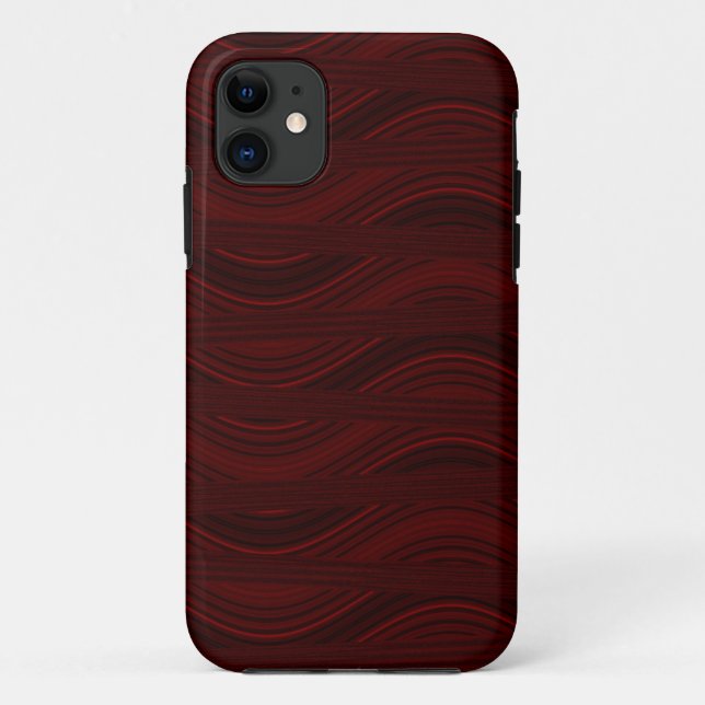 Capa Para iPhone Da Case-Mate Ondas e bandas vermelhas e pretas (Verso)
