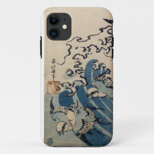 Capa Para iPhone Da Case-Mate Ondas e pássaros, c.1825 (impressão do woodblock