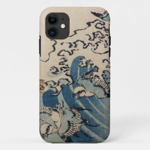 Capa Para iPhone Da Case-Mate Ondas e pássaros, c.1825 (impressão do woodblock