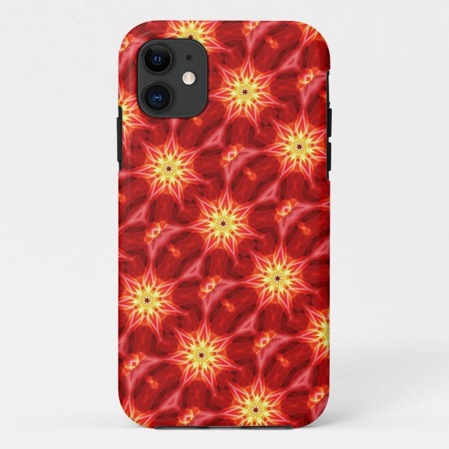 Capa Para iPhone Da Case-Mate ornamentos amarelos em vermelho (Verso)