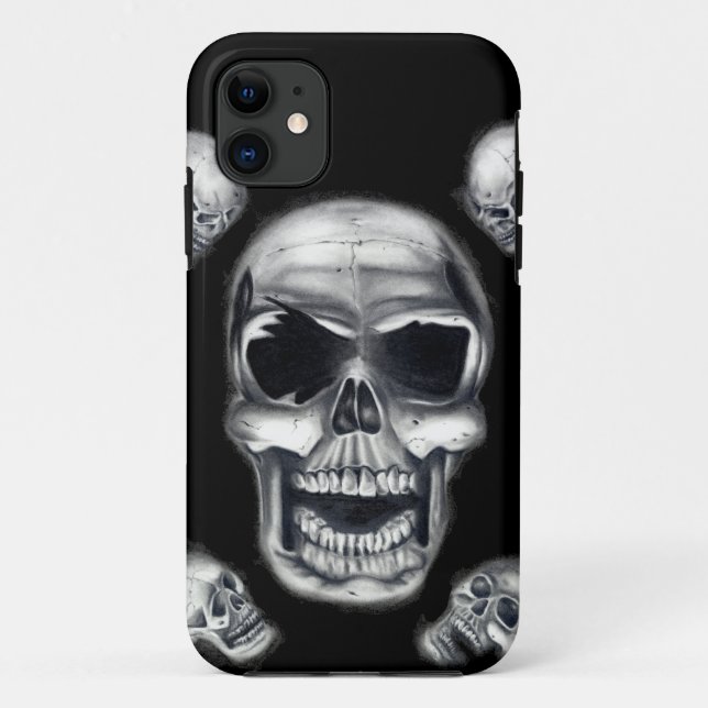Capa Para iPhone Da Case-Mate Os crânios humanos enegrecem o caso resistente do (Verso)