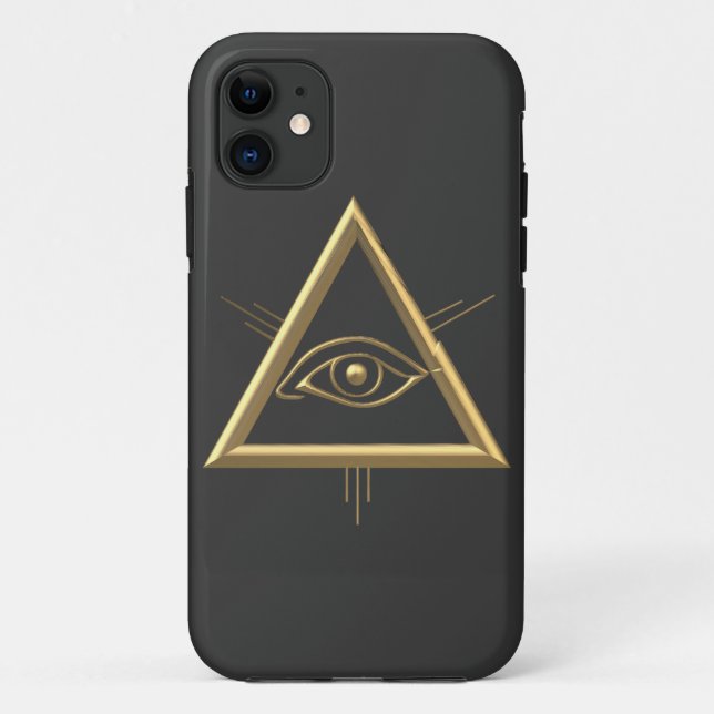 Capa Para iPhone Da Case-Mate Ouro "3-D" Símbolo de Olho de Deus (Verso)