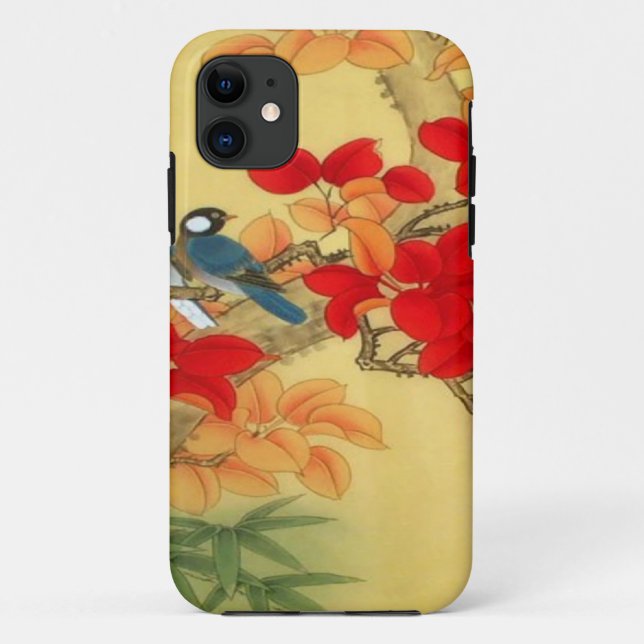 Capa Para iPhone Da Case-Mate Ouro chinês e floral vermelho (Verso)