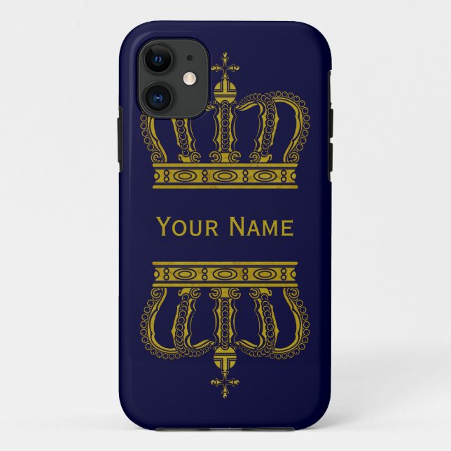 Capa Para iPhone Da Case-Mate Ouro Coroa + seu texto (Verso)