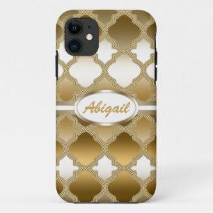 Capa Para iPhone Da Case-Mate Ouro Quatrefoil Padrão de Lata marroquina