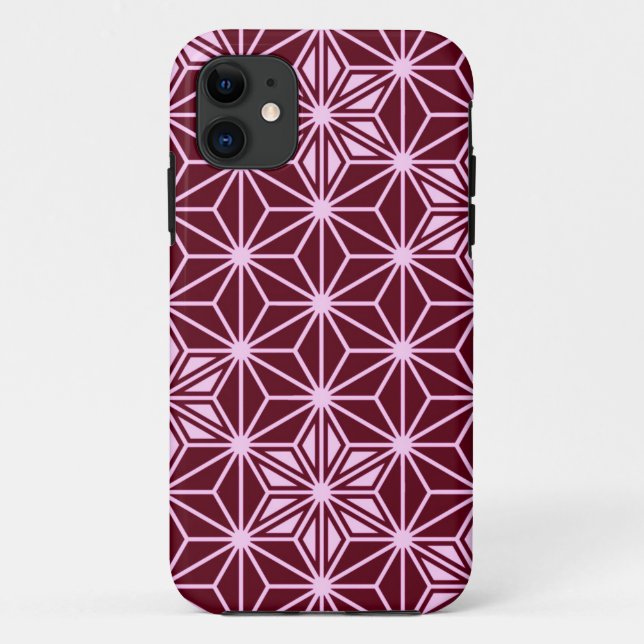 Capa Para iPhone Da Case-Mate Padrão Asanoha japonês - burgundy (Verso)