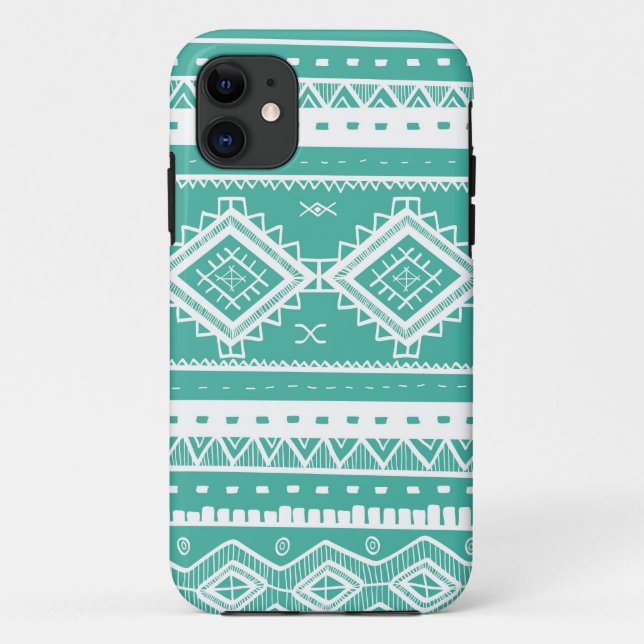 Capa Para iPhone Da Case-Mate Padrão Aztec Lace Tribal (aquamarine) (Verso)