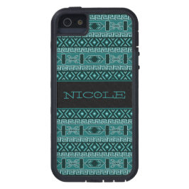 Capa Para iPhone Da Case-Mate Padrão Aztec Preto E Teal Personalizado