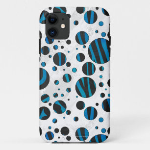 Capa Para iPhone Da Case-Mate Padrão bolinhas Zebra Preto e Azul