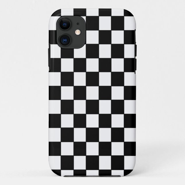 Capa Para iPhone Da Case-Mate Padrão Clássico Verificado em Preto e Branco (Verso)