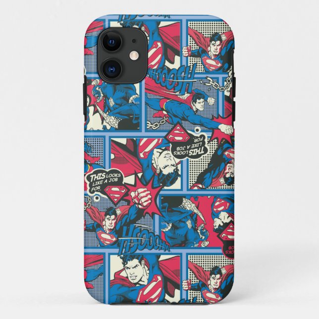 Capa Para iPhone Da Case-Mate Padrão de banda desenhada do Super-Homem (Verso)